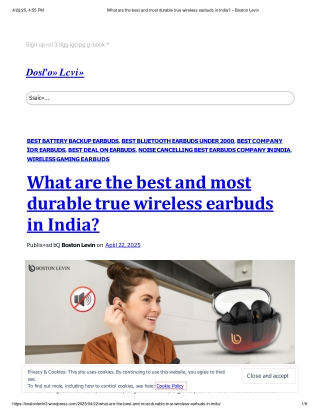 What are the best and most durable true wireless earbuds in India_ – Boston Levin