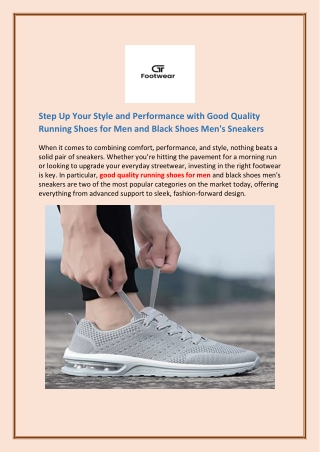 Step Up Your Style and Performance with Good Quality Running Shoes for Men and Black Shoes Men's Sneakers