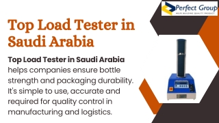 Top Load Tester in Saudi Arabia