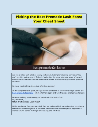picking the best premade lash fans your cheat