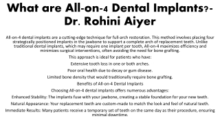 what are all on 4 dental implants dr rohini aiyer