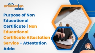 purpose of non educational certificate