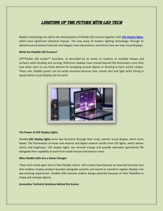lighting up the future with led tech lighting