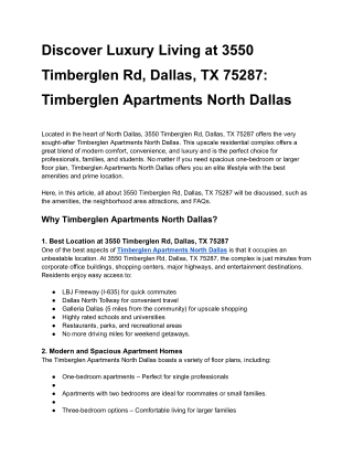 Discover Luxury Living at 3550 Timberglen Rd, Dallas, TX 75287_ Timberglen Apartments North Dallas