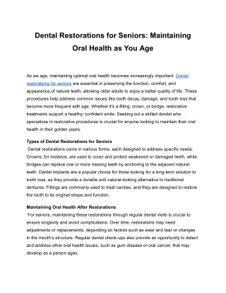 Dental Restorations for Seniors_ Maintaining Oral Health as You Age