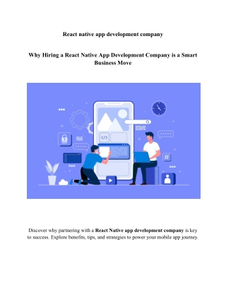 Why Hiring a React Native App Development Company is a Smart Business Move
