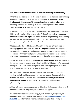 Best Python Institute