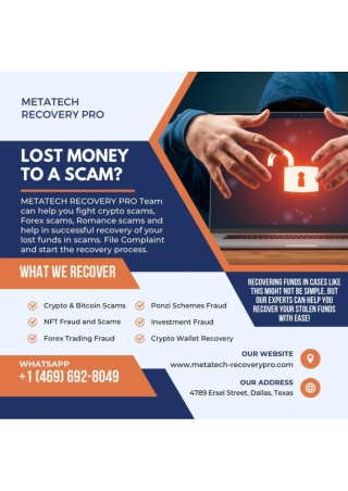 THE MOST TRUSTWORTHY CRYPTOCURRENCY RECOVERY SPECIALIST AROUND // META TECH RECO