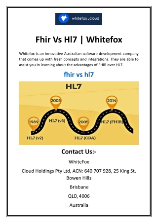 Fhir Vs Hl7