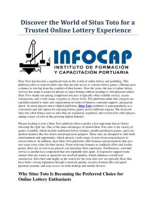 Discover the World of Situs Toto for a Trusted Online Lottery Experience