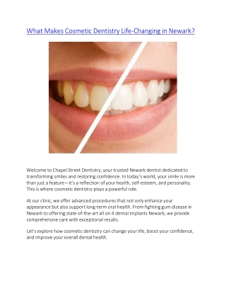 What Makes Cosmetic Dentistry Life-Changing in Newark?