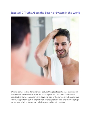Exposed: 7 Truths About the Best Hair System in the World