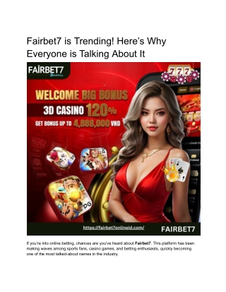 Fairbet7 is Trending! Here’s Why Everyone is Talking About It