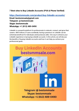 7 Best sites to Buy Linkedin Accounts (PVA & Phone Verified)