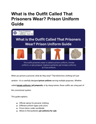 What is the Outfit Called That Prisoners Wear_ Prison Uniform Guide