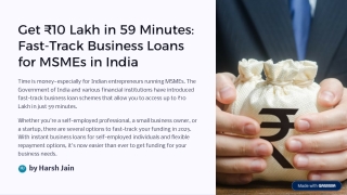Instant Business Loan up to ₹10 Lakh in 59 Minutes – Apply Online Now