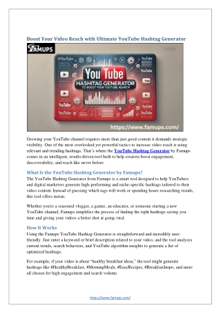 Boost Your Video Reach with Ultimate YouTube Hashtag Generator