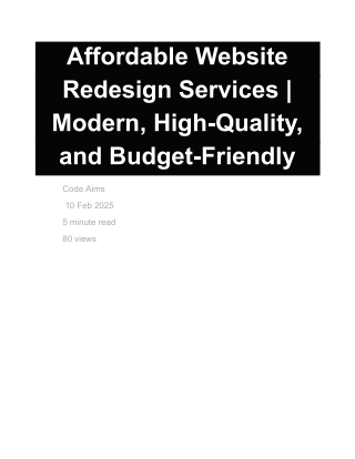 Affordable Website Redesign Services _ Modern, High-Quality, and Budget-Friendly