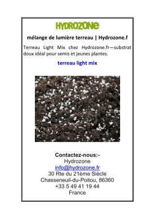 mélange de lumière terreau Hydrozone.fr 4