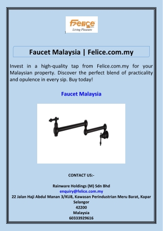 Faucet Malaysia Felice.com.my
