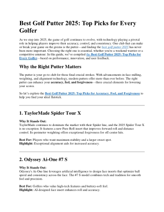 Best Golf Putter 2025!!!!