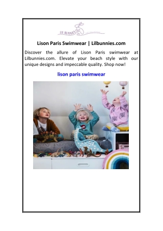 Lison Paris Swimwear Lilbunnies.com
