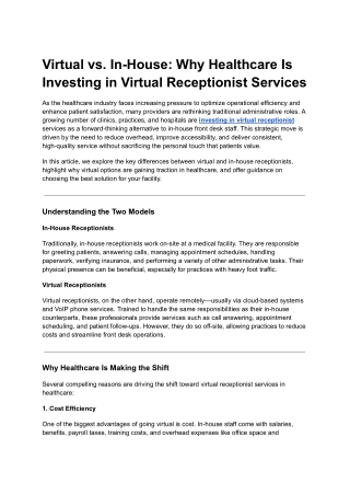 Virtual vs. In-House_ Why Healthcare Is Investing in Virtual Receptionist Services