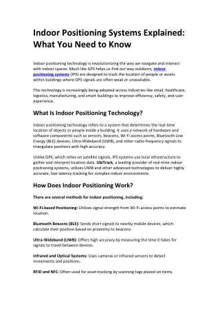 Indoor Positioning Systems Explained What You Need to Know