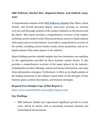 erp software market size regional status