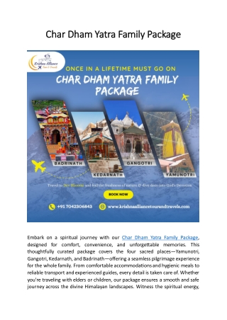 char dham yatra family package char dham yatra