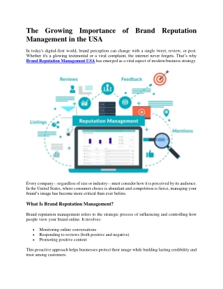 The Growing Importance of Brand Reputation Management in the USA