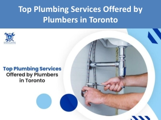 Top Plumbing Services Offered by Plumbers in Toronto