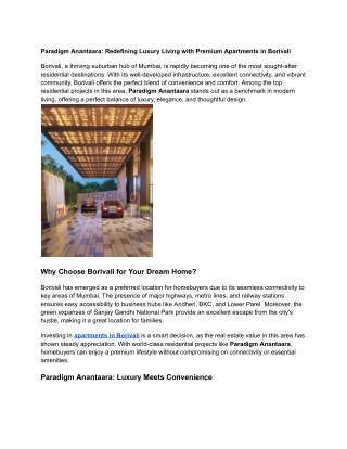Paradigm Anantaara_ Redefining Luxury Living with Premium Apartments in Borivali
