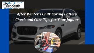 After Winter's Chill Spring Battery Check and Care Tips for Your Jaguar
