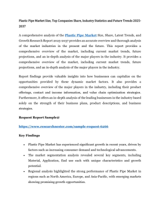 Plastic Pipe Market