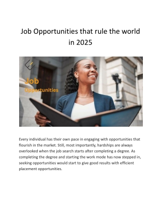 Job Opportunities that rule the world in 2025