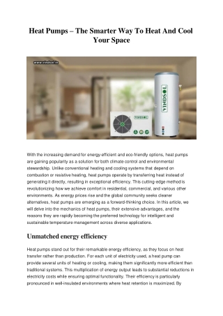Heat Pumps – The Smarter Way To Heat And Cool Your Space