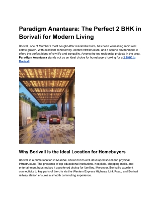 Paradigm Anantaara_ The Perfect 2 BHK in Borivali for Modern Living