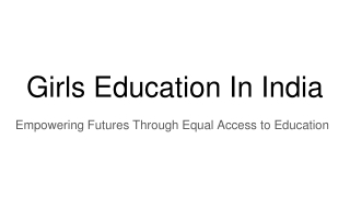 Girls Education In India