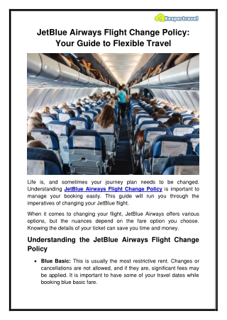 jetblue airways flight change policy your guide