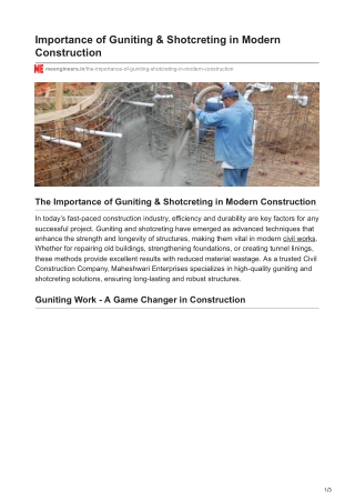 importance of guniting shotcreting in modern