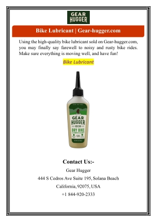 bike lubricant gear hugger com