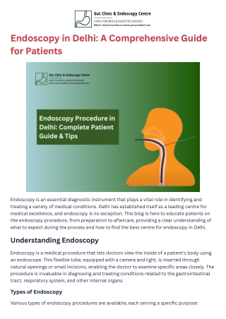 Endoscopy in Delhi: A Comprehensive Guide for Patients