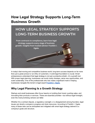 How Legal Strategy Drives Sustainable Business Growth