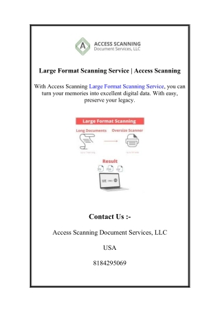 Large Format Scanning Service | Access Scanning