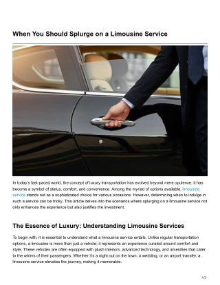 When You Should Splurge on a Limousine Service