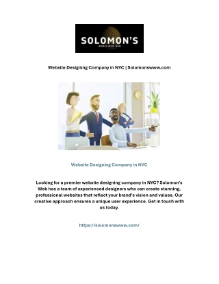 Website Designing Company in NYC | Solomonswww.com