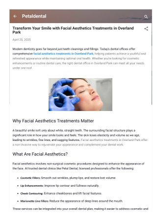 Transform Your Smile with Facial Aesthetics Treatments in Overland Park