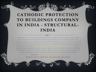 Cathodic Protection To Buildings - Structural-India
