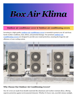 Outdoor air conditioning covers
